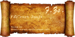 Fürszt Zsolt névjegykártya
